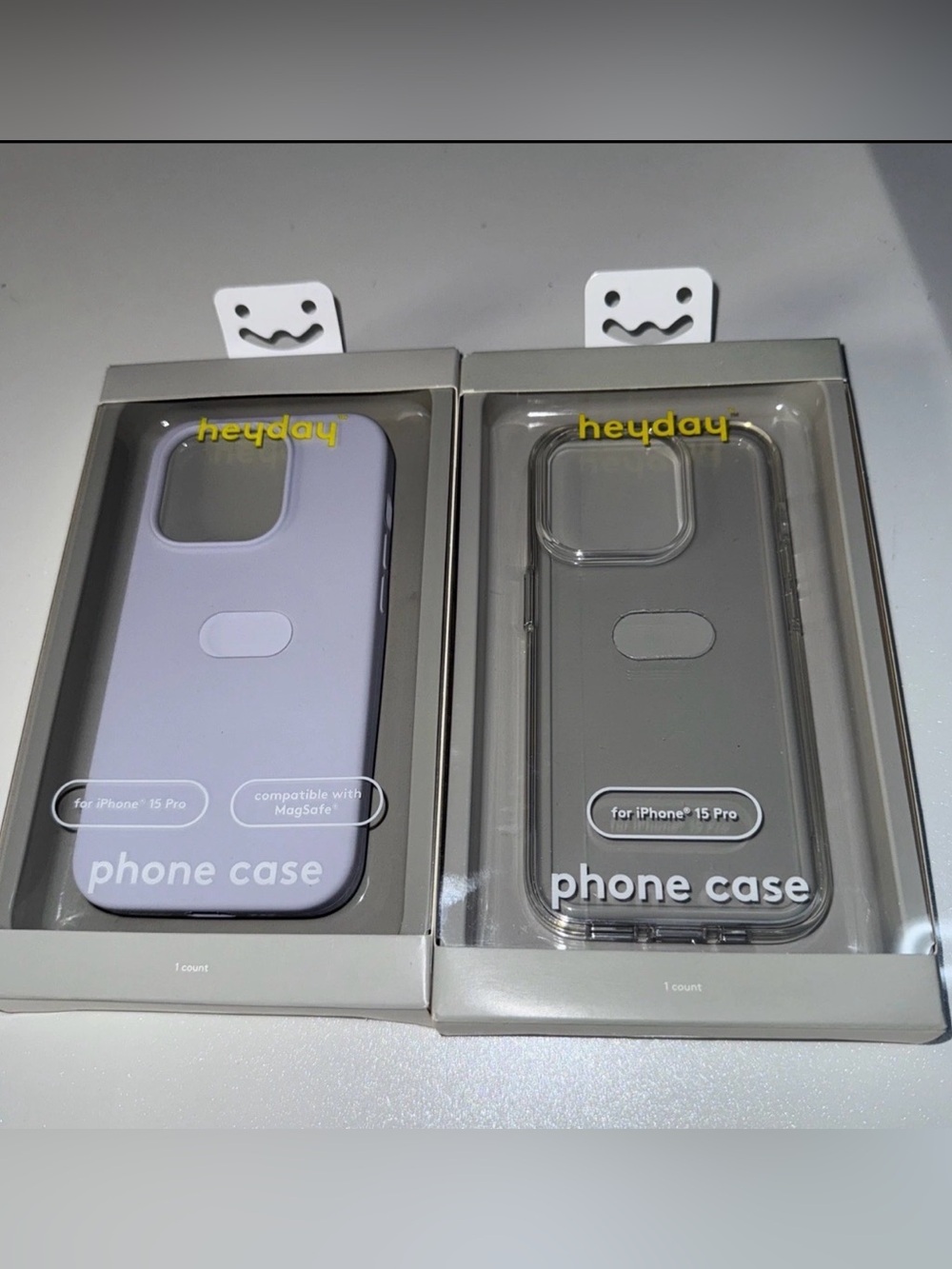 Heyday Clear , And Soft Purple Phone Case for iPhone 15 Pro 2 Pack